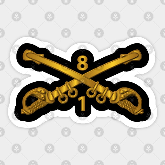 1st Bn 8th Cavalry Branch wo Txt Sticker by twix123844